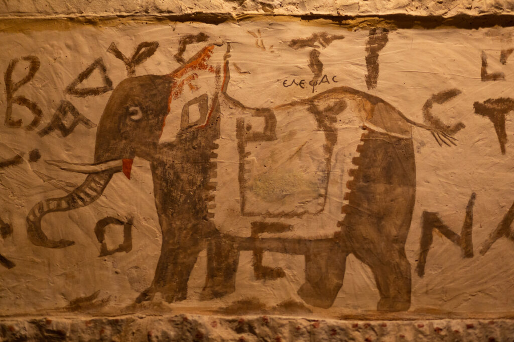 イスラエル・マレシャにある地下洞窟の象の壁画。