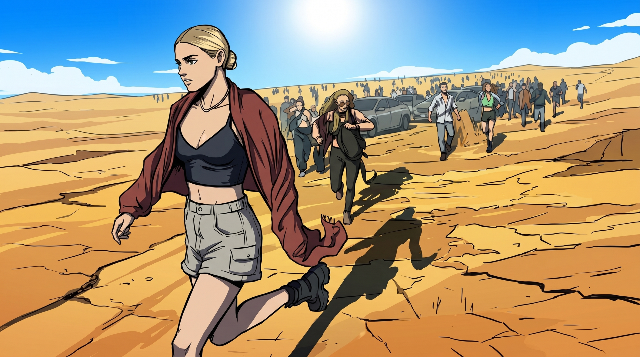 2023年10月7日、ノバ・フェスティバルで襲撃から逃げる人々を描いたアニメ。