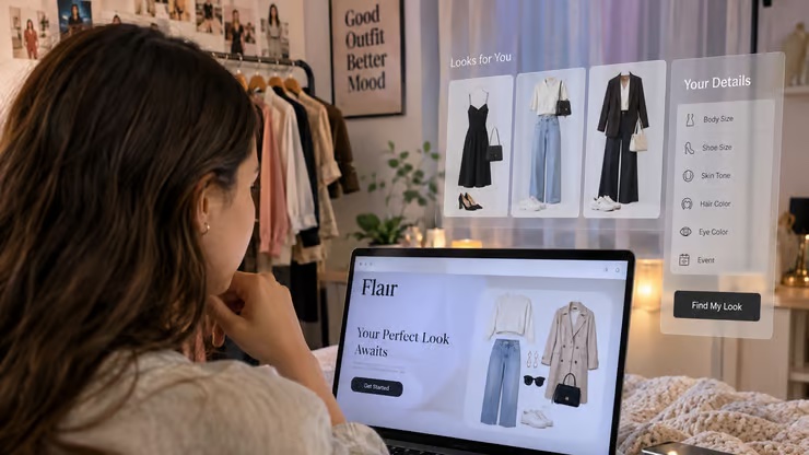 デジタルスタイリスト「Flair」がコーディネートを提案するイメージ