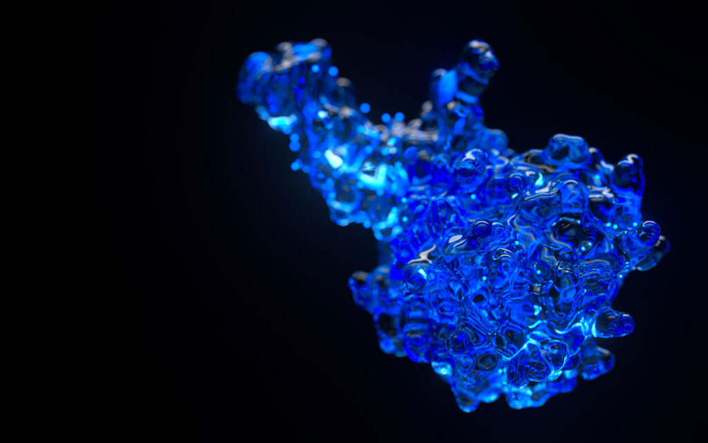 タンパク質の立体構造を表現した3Dイメージ