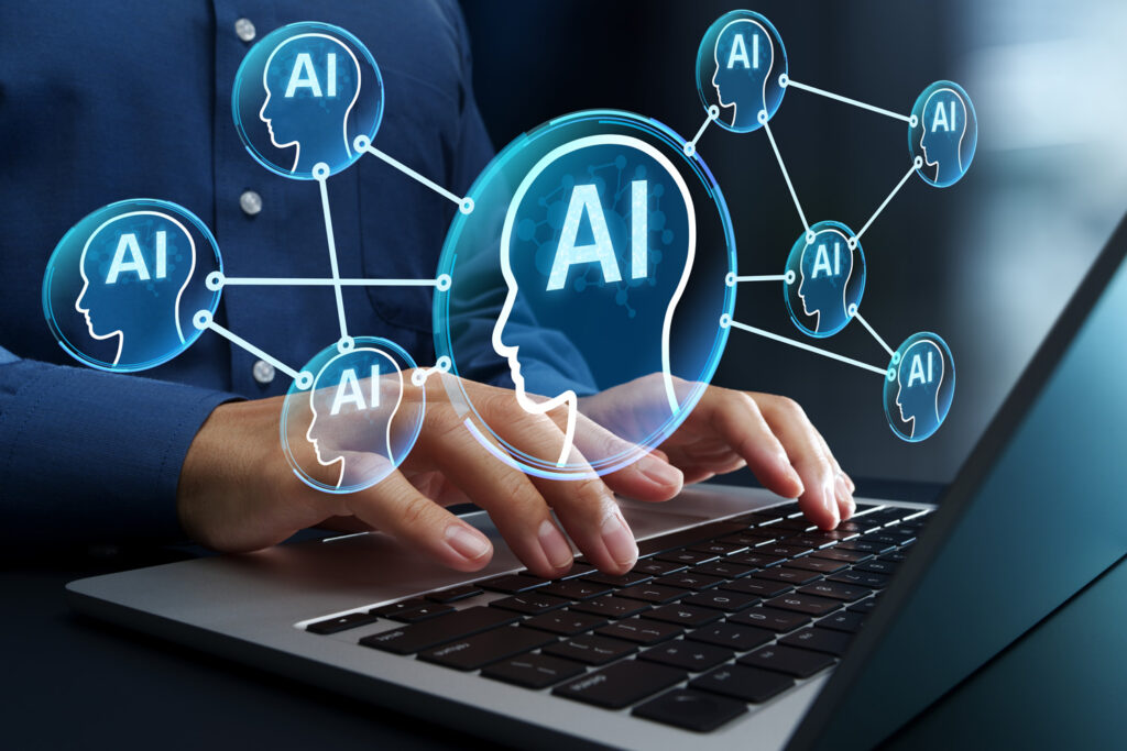 複数のAIエージェントがネットワークで連携する人工社会のイメージ